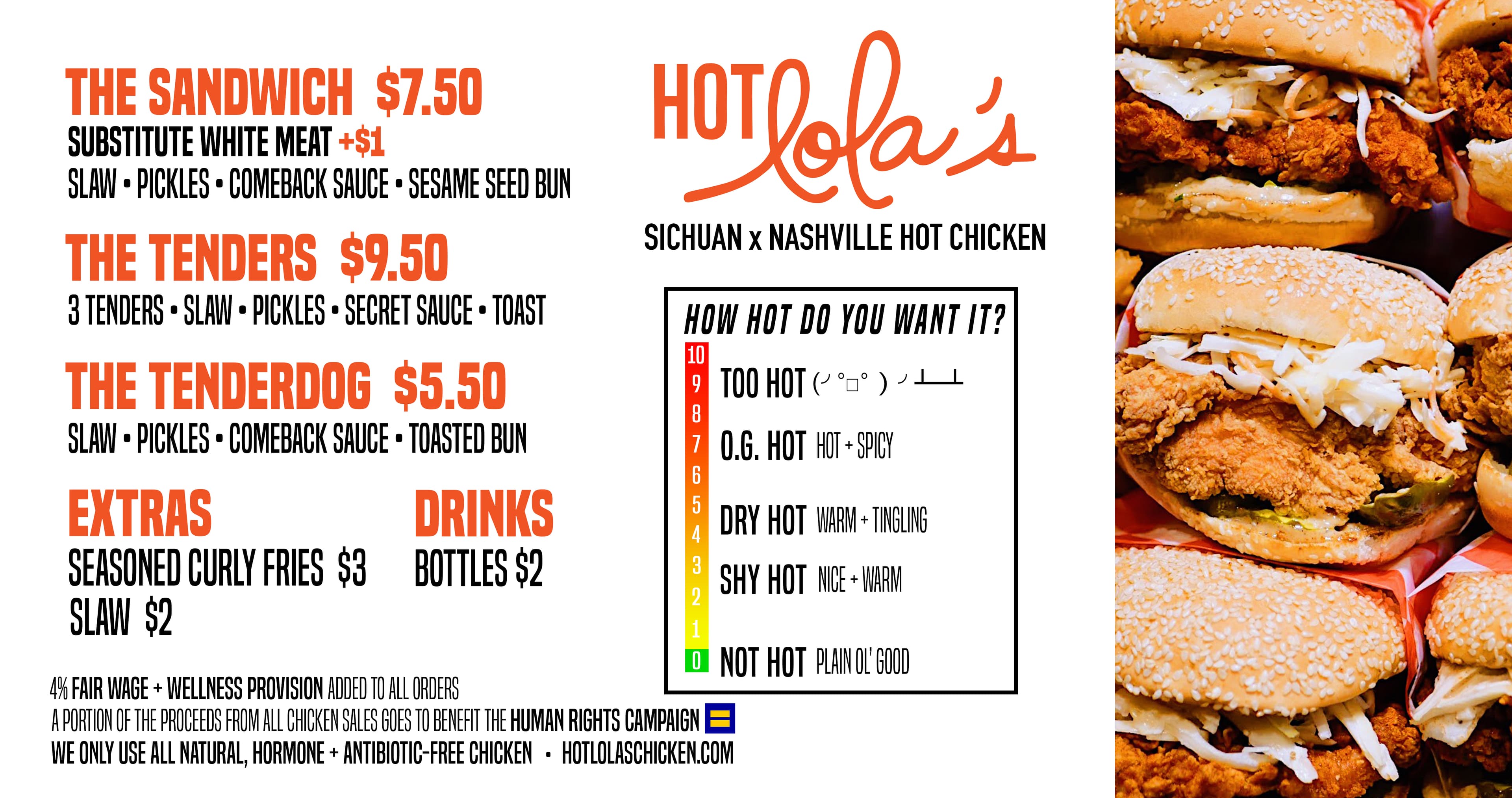 Hot Lola's menu